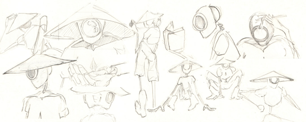 character concept pustelnik papier